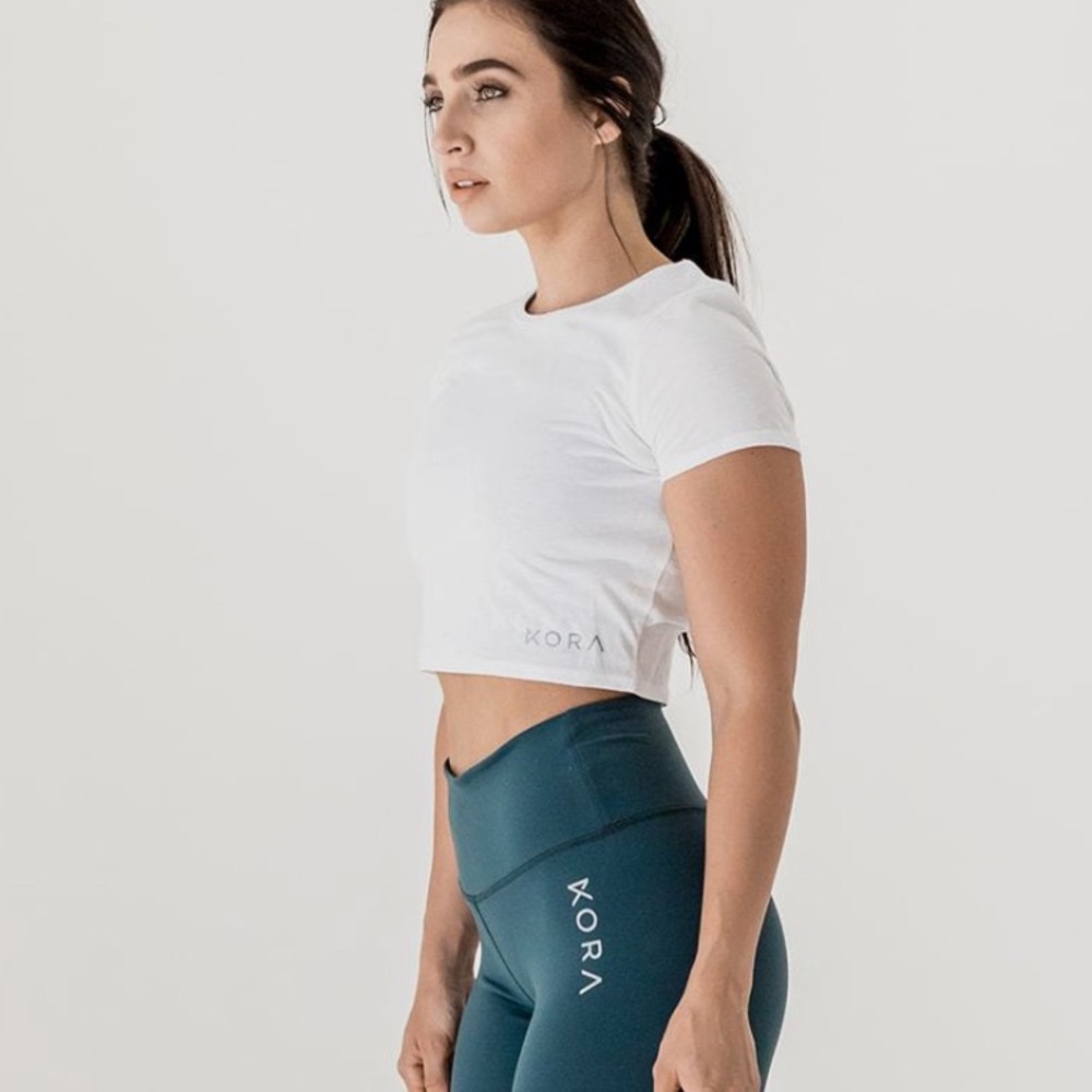Kora Daily Crop Workout Crop Top - White